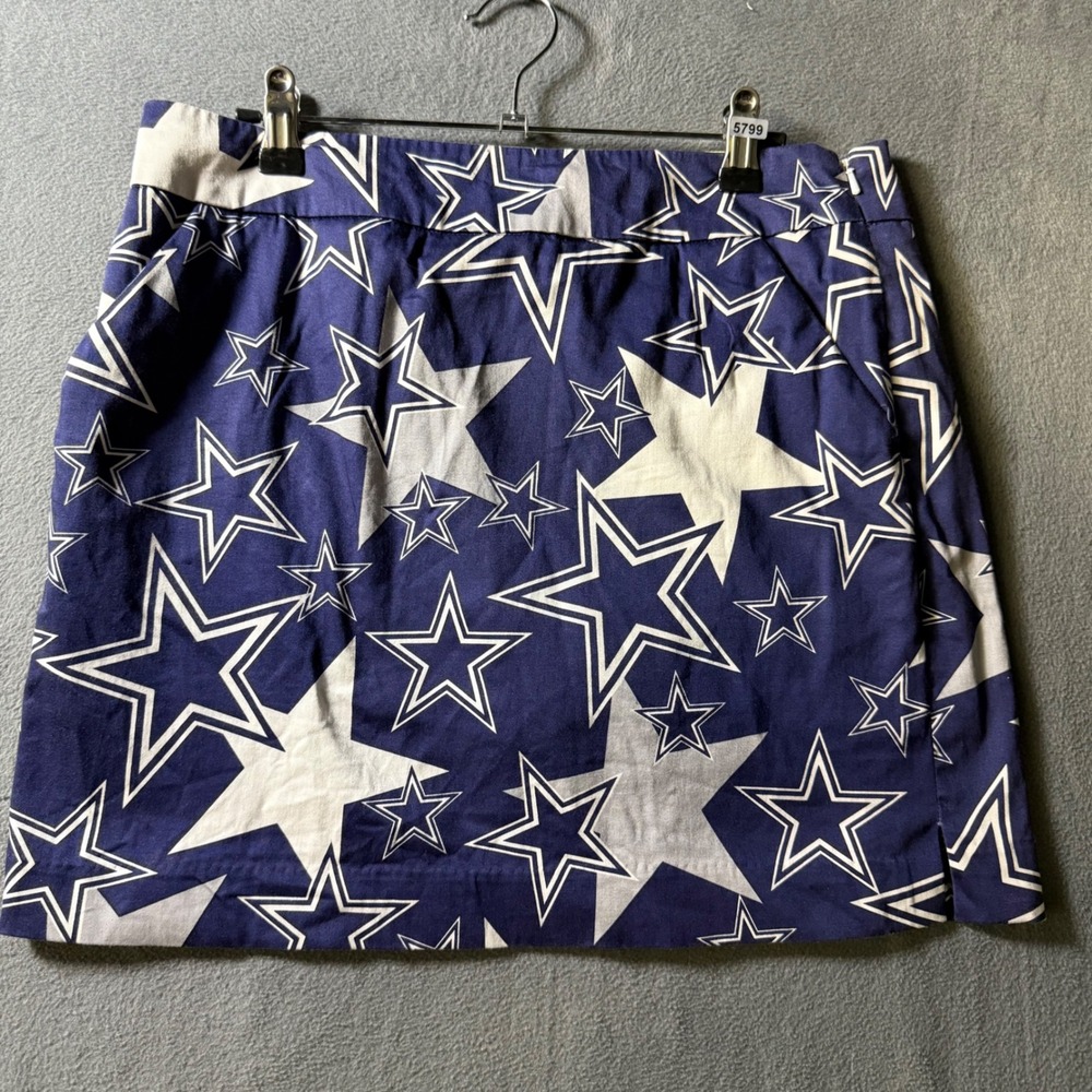 Loudmouth Ladies Dallas Cowboys Star Print Golf Skort Navy White Size 6
